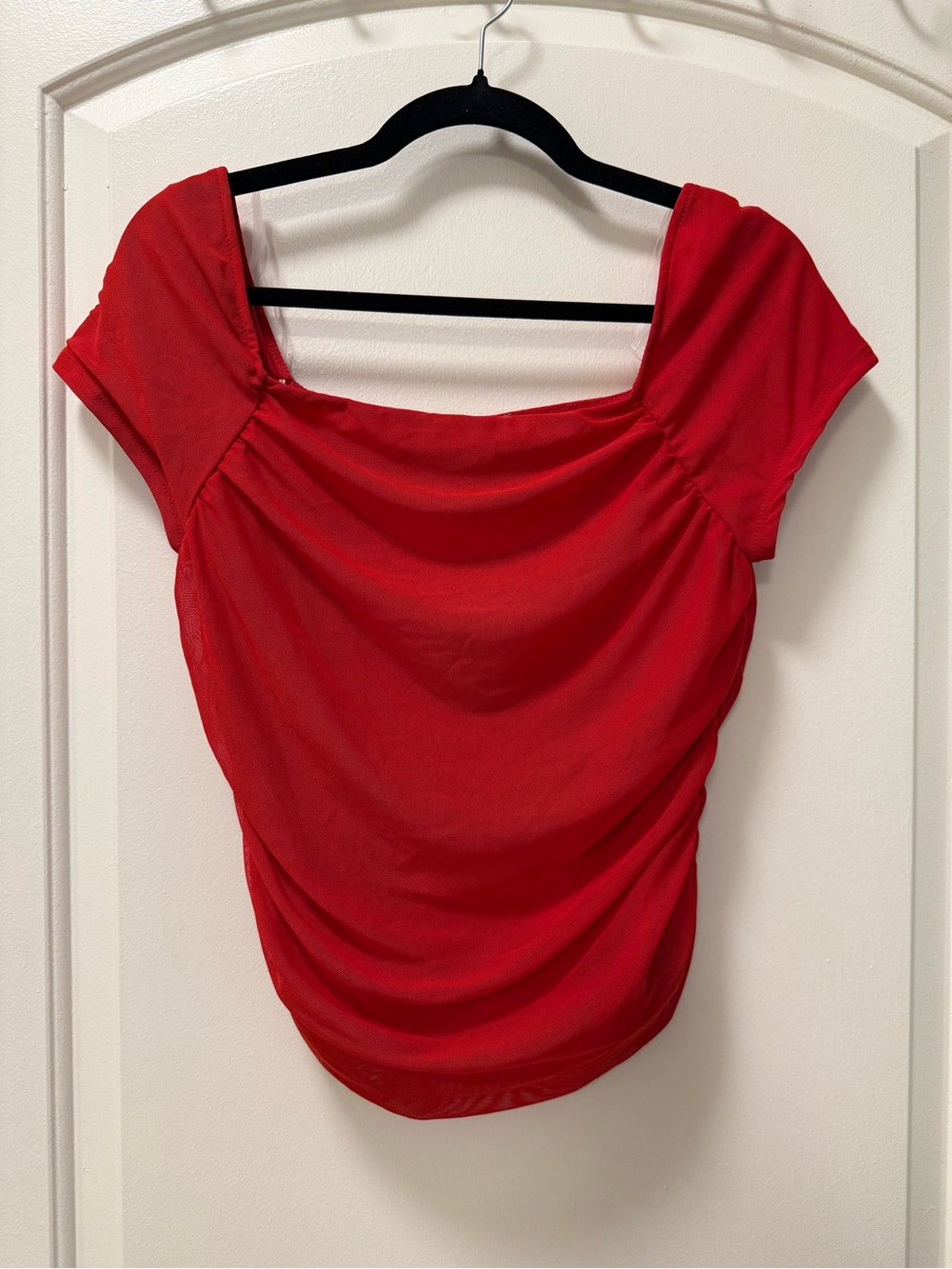 Ragdoll Bright Red Square Neck Short Sleeve Tee